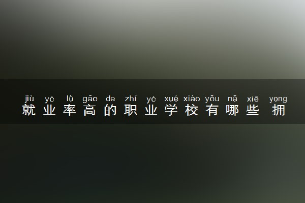 就业率高的职业学校有哪些 拥有铁饭碗的职业技术学校