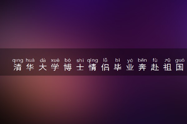 清华大学博士情侣毕业奔赴祖国中部 具体什么情况