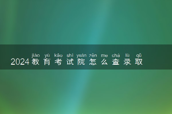 2024教育考试院怎么查录取结果 有哪些方法