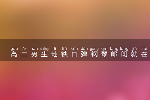高二男生地铁口弹钢琴郎朗就在身后 什么情况
