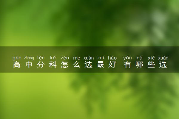 高中分科怎么选最好 有哪些选科技巧