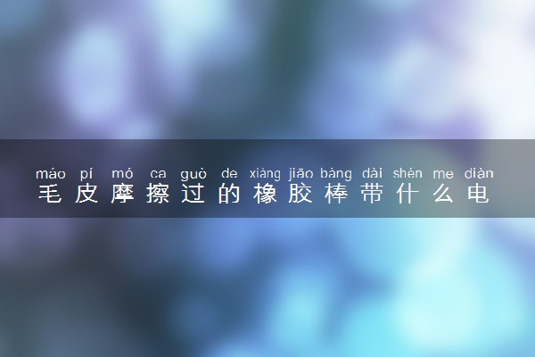 毛皮摩擦过的橡胶棒带什么电 原理是什么