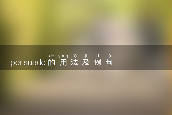 persuade的用法及例句有哪些 具体怎么用