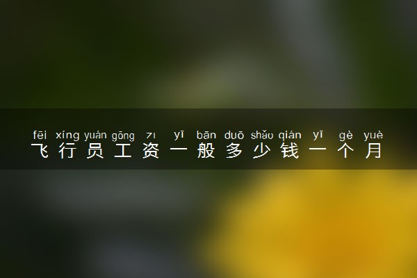飞行员工资一般多少钱一个月 主要职责是什么