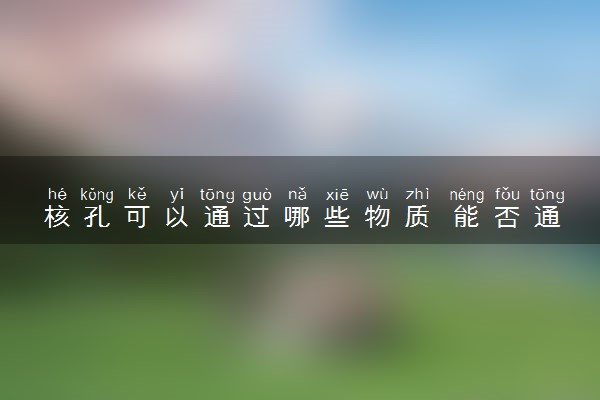 核孔可以通过哪些物质 能否通过核孔取决于什么