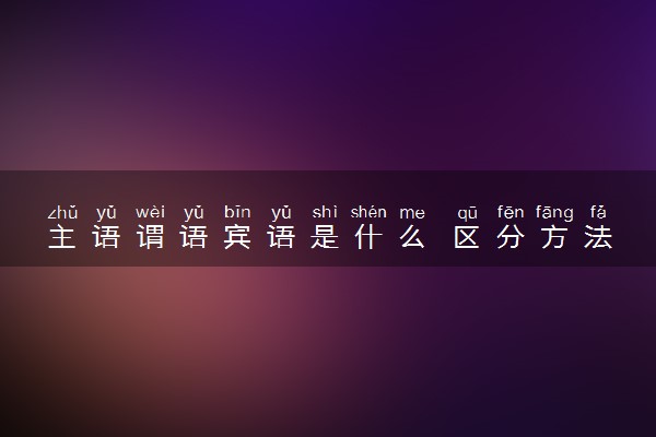 主语谓语宾语是什么 区分方法有哪些
