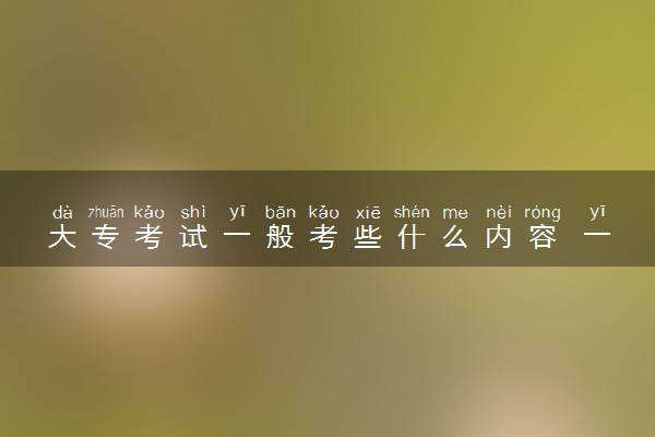 大专考试一般考些什么内容 一共考几门