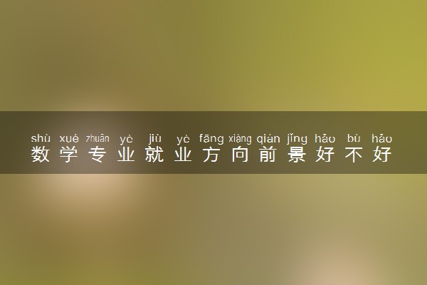 数学专业就业方向前景好不好 适合干什么