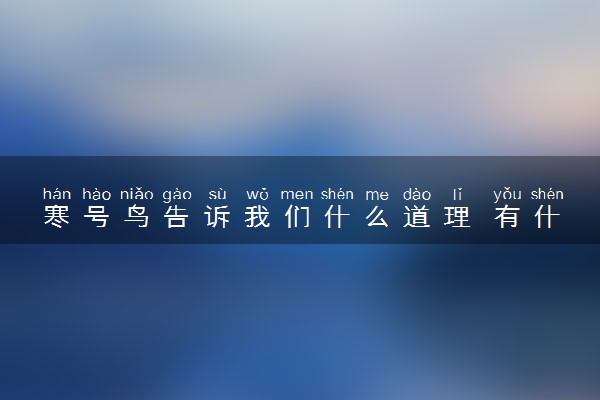 寒号鸟告诉我们什么道理 有什么启示