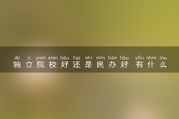 独立院校好还是民办好 有什么区别