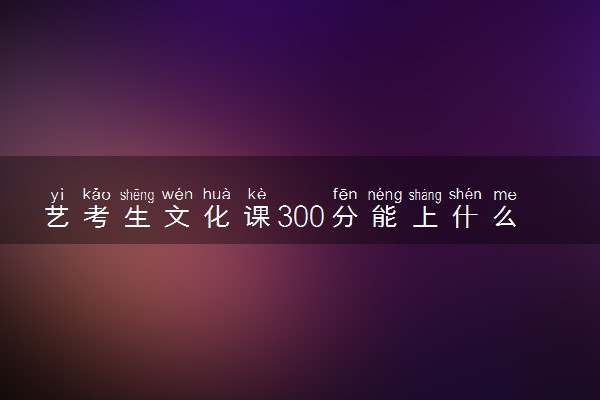 艺考生文化课300分能上什么学校 哪些大学好
