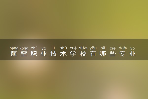 航空职业技术学校有哪些专业 什么专业受欢迎