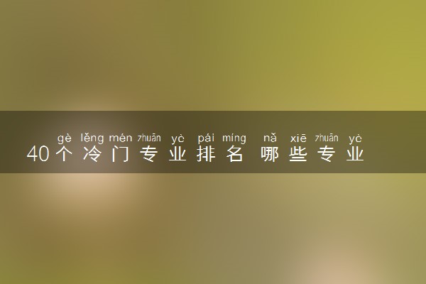 40个冷门专业排名 哪些专业工资高