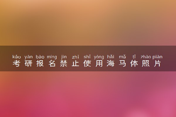考研报名禁止使用海马体照片 具体什么情况