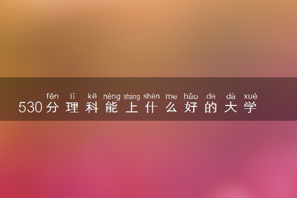 530分理科能上什么好的大学 应该怎么报志愿