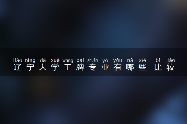 辽宁大学王牌专业有哪些 比较好的专业推荐
