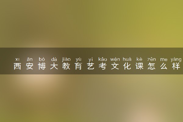 西安博大教育艺考文化课怎么样？有哪些优势