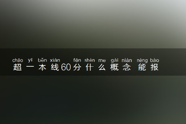 超一本线60分什么概念 能报211大学吗