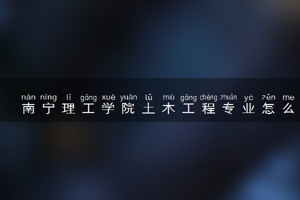南宁理工学院土木工程专业怎么样 录取分数线多少