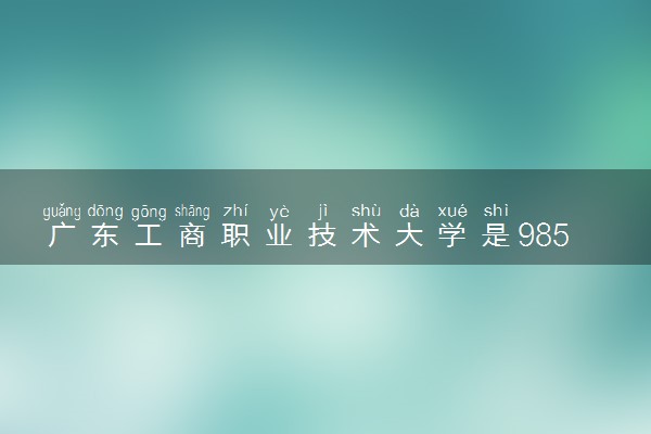 广东工商职业技术大学是985还是211 含金量怎么样