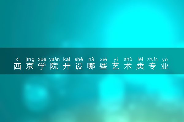 西京学院开设哪些艺术类专业 什么专业前景好