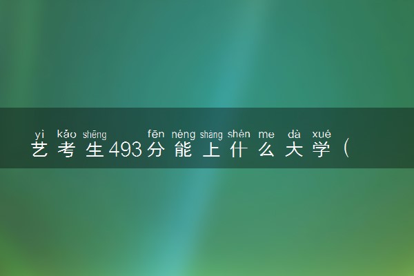 艺考生493分能上什么大学（2025考生参考）