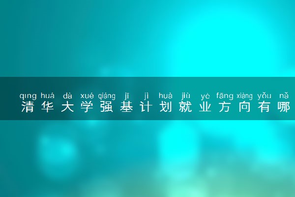 清华大学强基计划就业方向有哪些 有发展吗