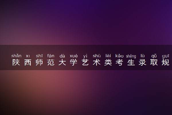 陕西师范大学艺术类考生录取规则是怎样的 有哪些要求
