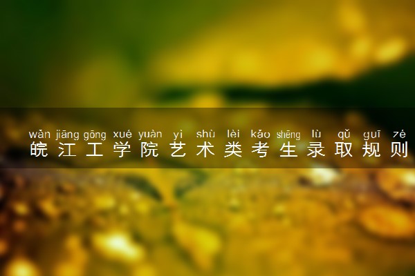 皖江工学院艺术类考生录取规则是怎样的 有哪些要求