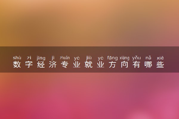 数字经济专业就业方向有哪些 2025好找工作吗