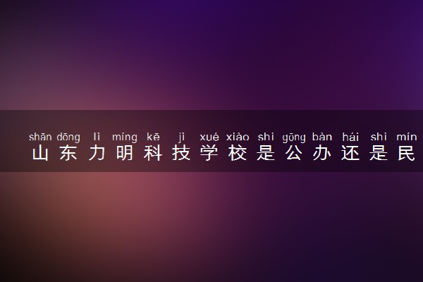 山东力明科技学校是公办还是民办 学校正规吗
