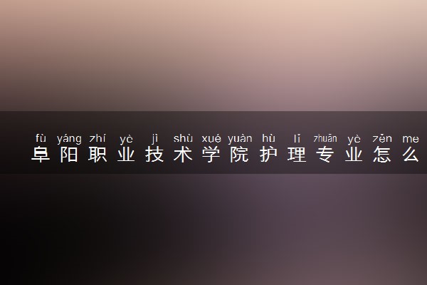 阜阳职业技术学院护理专业怎么样 录取分数线多少