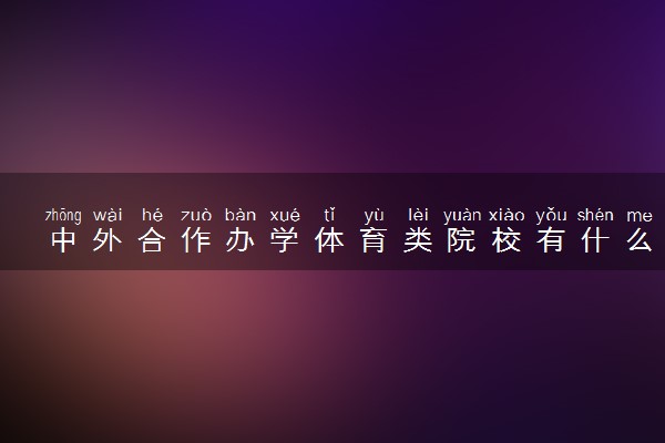 中外合作办学体育类院校有什么 低分能录取吗
