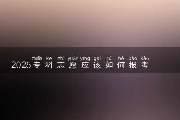 2025专科志愿应该如何报考 有哪些方法