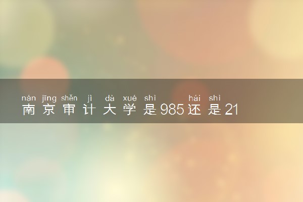 南京审计大学是985还是211 含金量怎么样