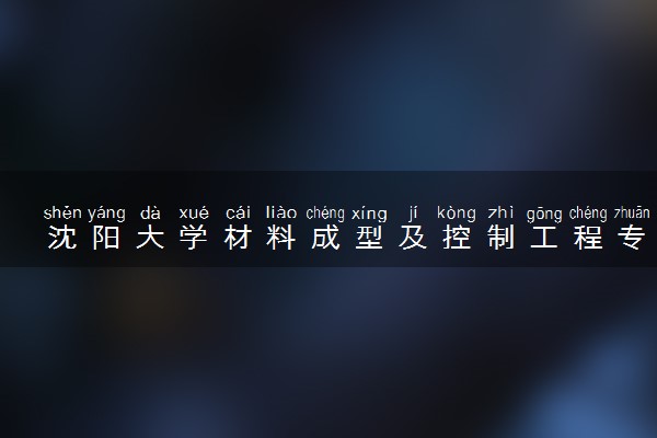 沈阳大学材料成型及控制工程专业怎么样 录取分数线多少