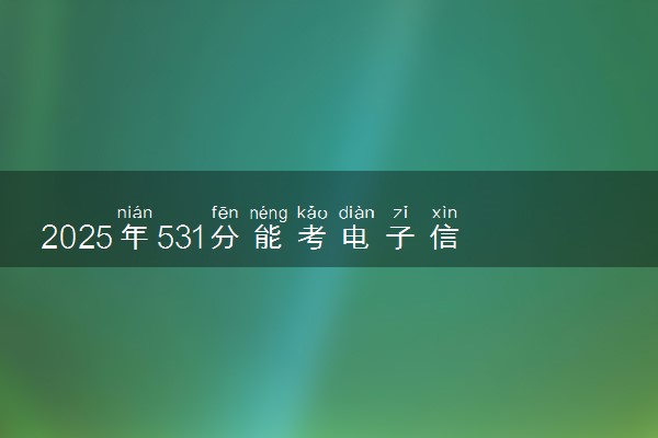 2025年531分能考电子信息科学与技术专业吗 531分电子信息科学与技术专业大学推荐