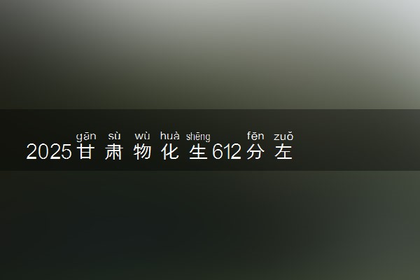 2025甘肃物化生612分左右能上什么大学 可以报考的院校名单