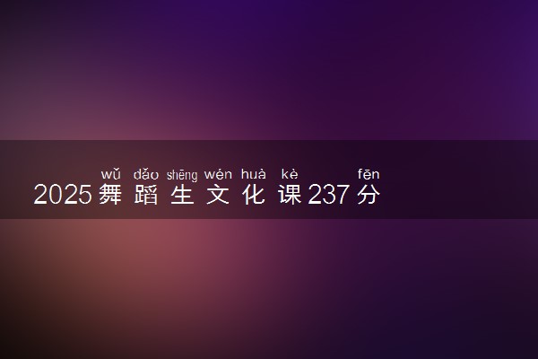 2025舞蹈生文化课237分能上湄洲湾职业技术学院吗