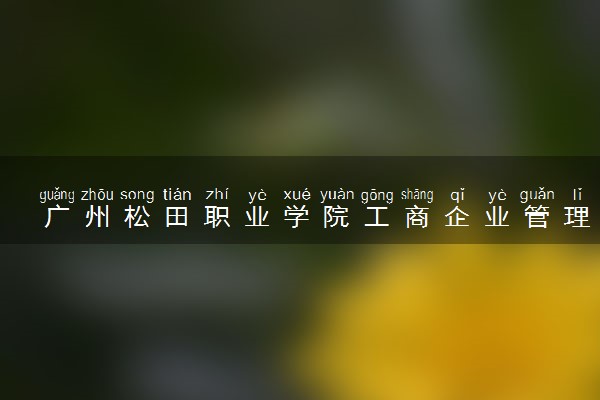 广州松田职业学院工商企业管理专业怎么样 录取分数线多少