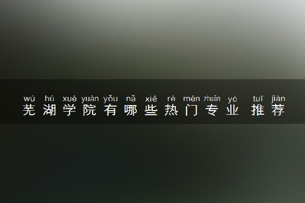 芜湖学院有哪些热门专业 推荐的王牌专业