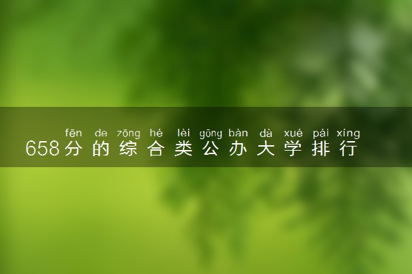658分的综合类公办大学排行榜（2025考生参考)