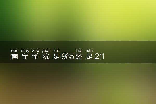 南宁学院是985还是211 含金量怎么样