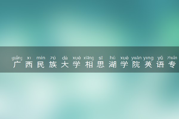 广西民族大学相思湖学院英语专业怎么样 录取分数线多少