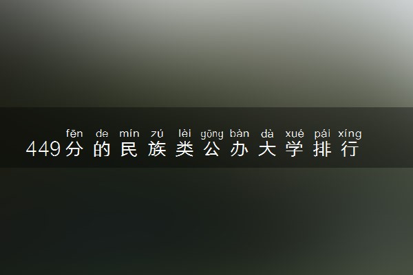 449分的民族类公办大学排行榜（2025考生参考)