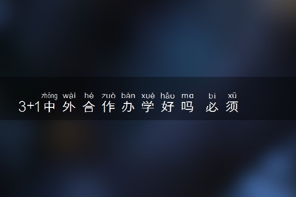 3+1中外合作办学好吗 必须出国吗