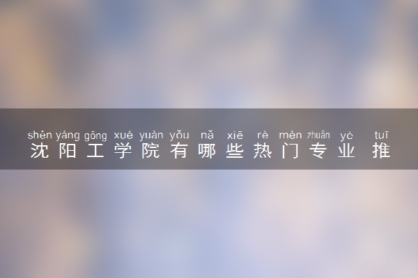 沈阳工学院有哪些热门专业 推荐的王牌专业