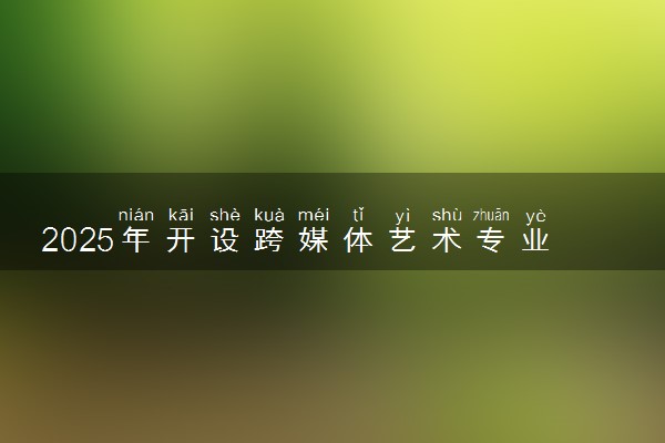 2025年开设跨媒体艺术专业大学排名及评级 高校排行榜