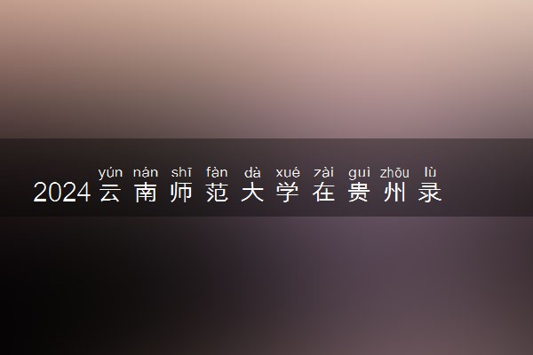 2024云南师范大学在贵州录取分数线 各专业分数及位次