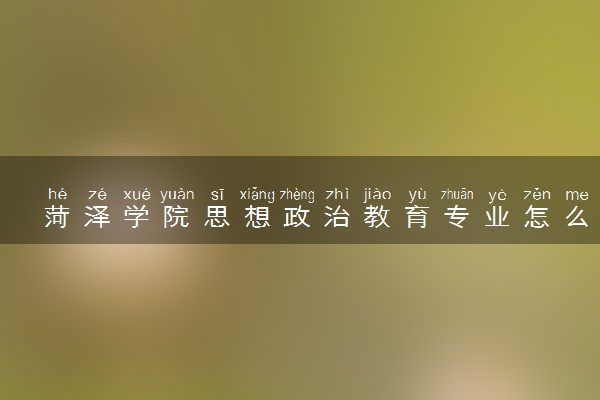 菏泽学院思想政治教育专业怎么样 录取分数线多少